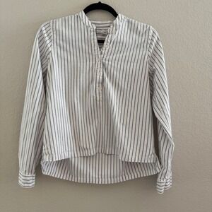 Abercrombie & Fitch‎ Striped Button Down Shirt Grandad Collar Casual Top S